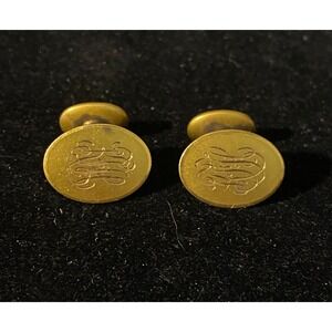 Victorian Gold Filled Cuff Links Fancy Monogram